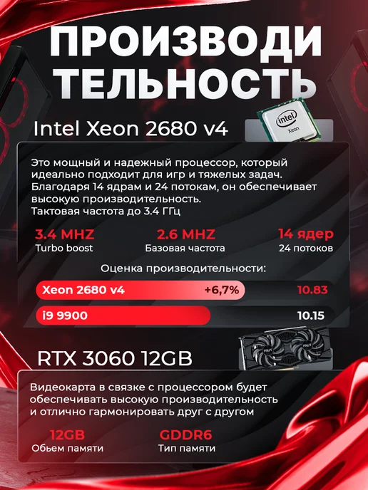 ApexPC Игровой компьютер RTX 4060 8GB 32ГБ 512SSD, 12 ГБ, 32 ГБ, фото 4