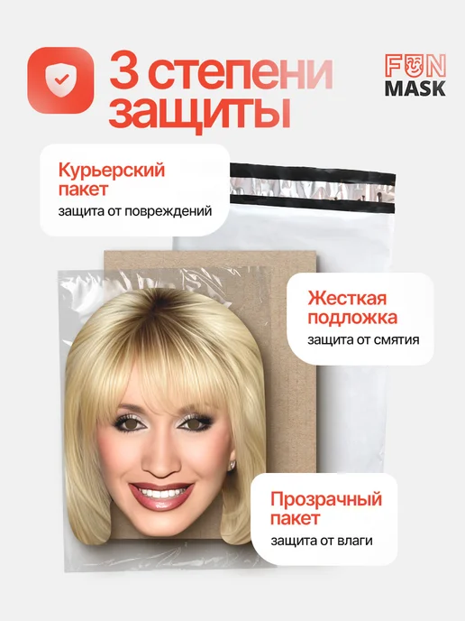 FUN MASK Набор масок Звезды российской эстрады 12 шт, картон, 8 шт, фото 6