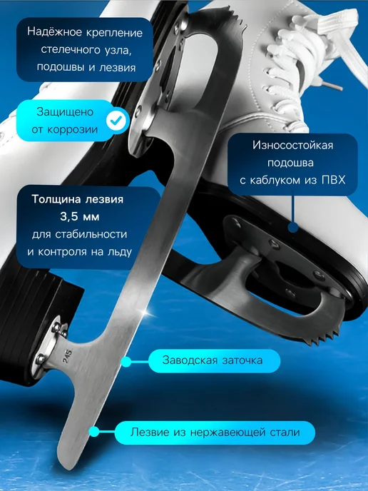 Мир обилия Коньки фигурные Basic р. 36, белый, фото 4