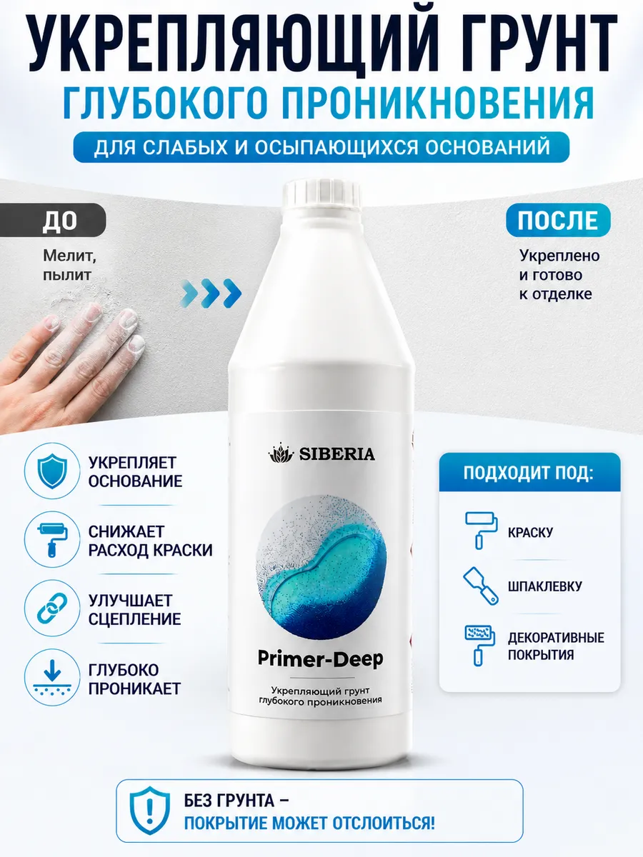 Primer-Deep Грунт укрепляющий, 0,9 л