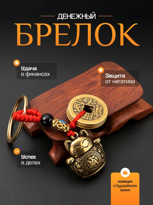 Fenguan Денежный талисман Манеки Неко брелок для ключей, вариант