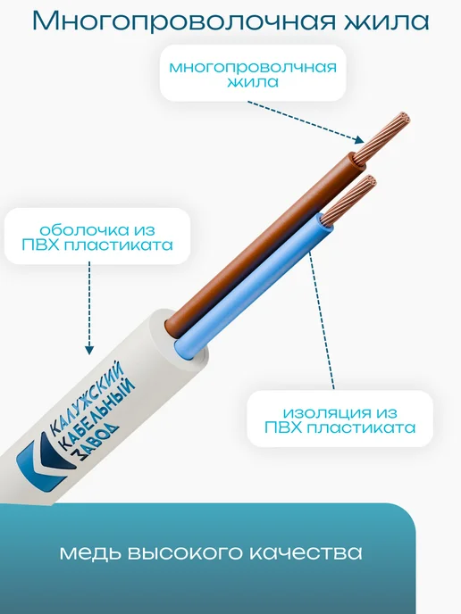 Провод ПВС 2х1,5, 50 м, ГОСТ, 2x2.5, 50 м, фото 5