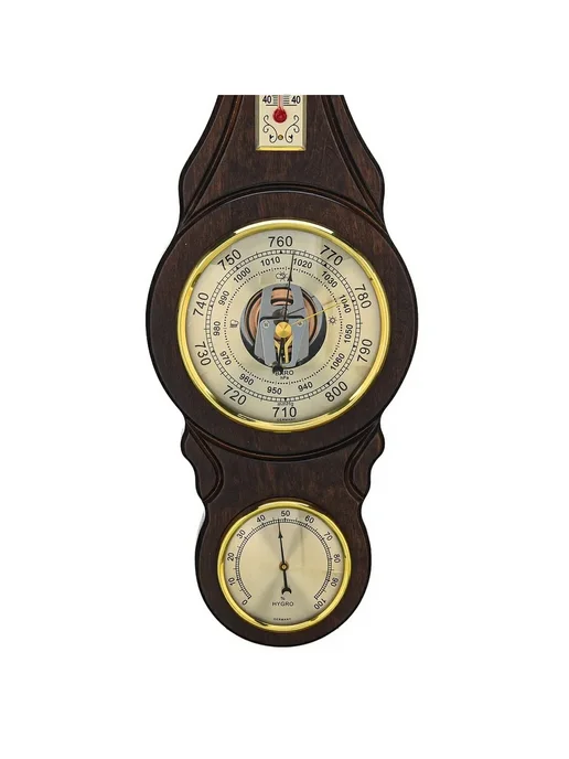 Русь Великая Метеостанция термометр, гигрометр и барометр, желтый, фото 3