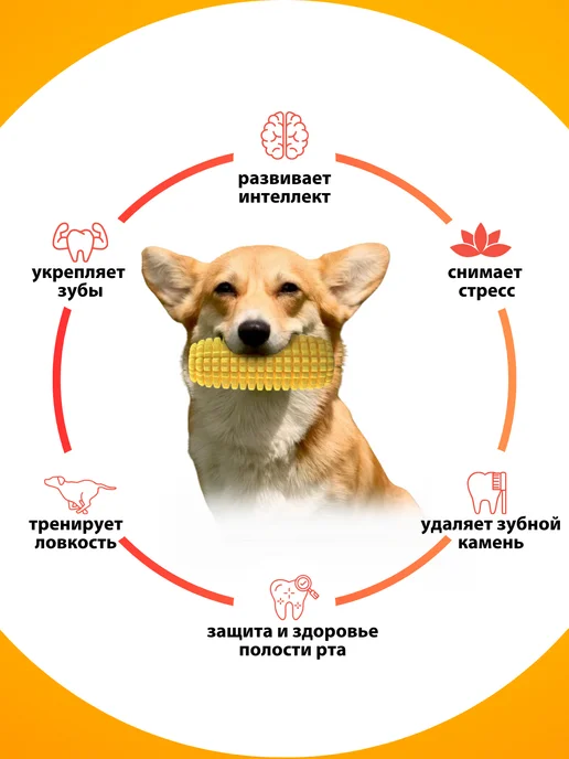 FOXKON Кукуруза с пищалкой для собак игрушка для игр и активности, зеленый, фото 3