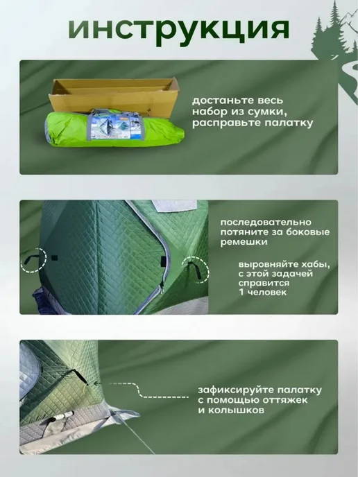 mircamping палатка для зимней рыбалки куб утепленная 240×240, 180x180, фото 4