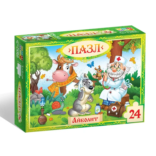 Пазлы для детей Айболит, Корней Чуковский, 24 детали