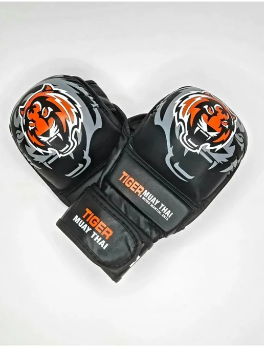 отличный Перчатки TIGER крабы черепашки MMA, черный, фото 2