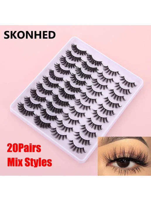 Накладные ресницы SKONHED 3D mink 20 пар SKONHED, вариант, фото 2