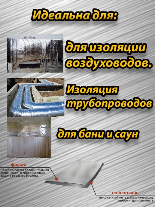ТехноКом Фольма-Ткань СФ-160-11 (стеклоткань+фольга) 1 метр, 1 м, фото 2