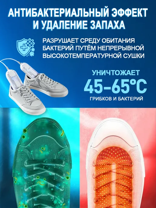 Сушилка для обуви электрическая с таймером, белый, в упаковке 250 г, фото 4