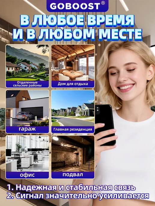 goboost Усилитель сотовой связи и интернета для дома, белый, фото 2