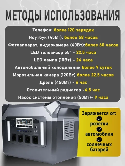 vivacity Электростанция аккумуляторная для дома электрогенератор, вариант, фото 4