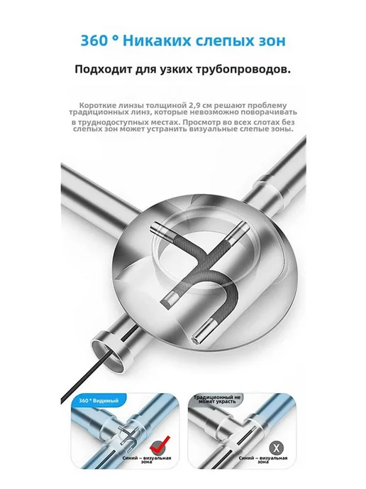 Автомобильный эндоскоп с возможностью поворота на 360, черный, фото 7