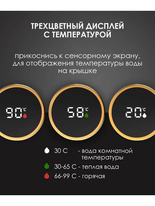 Термокружка Smart Cup 0 5л нерж сталь с термометром Ч С, 5 л, фото 4