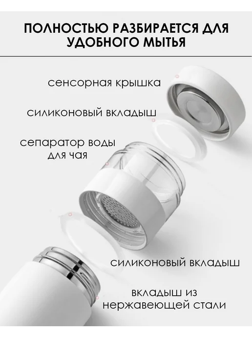 Термокружка Smart Cup 0 5л нерж сталь с термометром Ч С, 5 л, фото 8