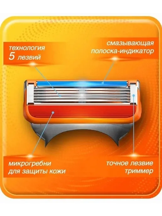 Лезвия для бритья Fusion 5 12 шт Кассеты, 12 шт, фото 4