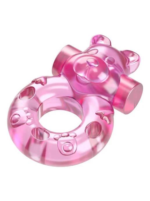 baile Pink Bear — эрекционное виброкольцо, 5×3.5 см, розовый, фото 2
