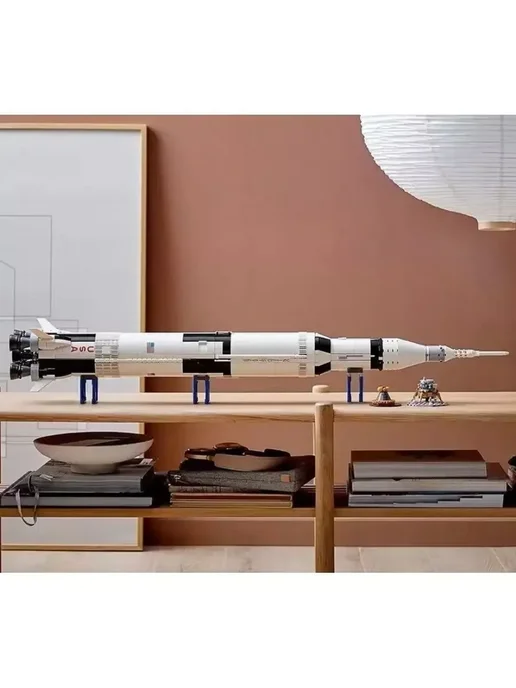 LEGO. Конструктор Ракетная система Nasa Сатурн-5 2009 дет, белый, фото 2