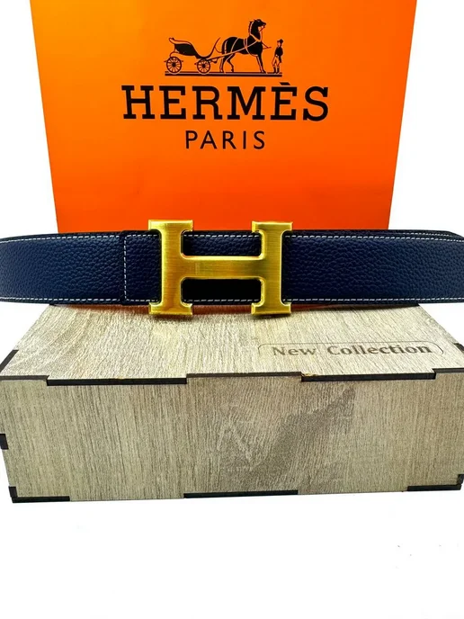 Hermes ремень мужской, синий, фото 3