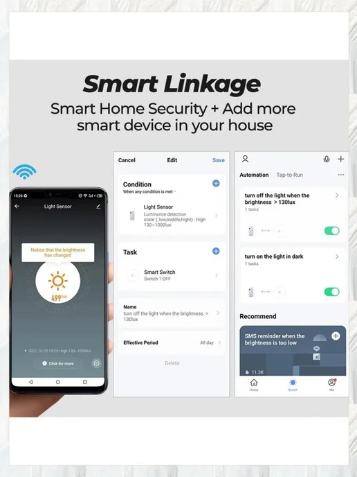 Датчик освещенности Tuya WiFi для умного дома, вариант, фото 2