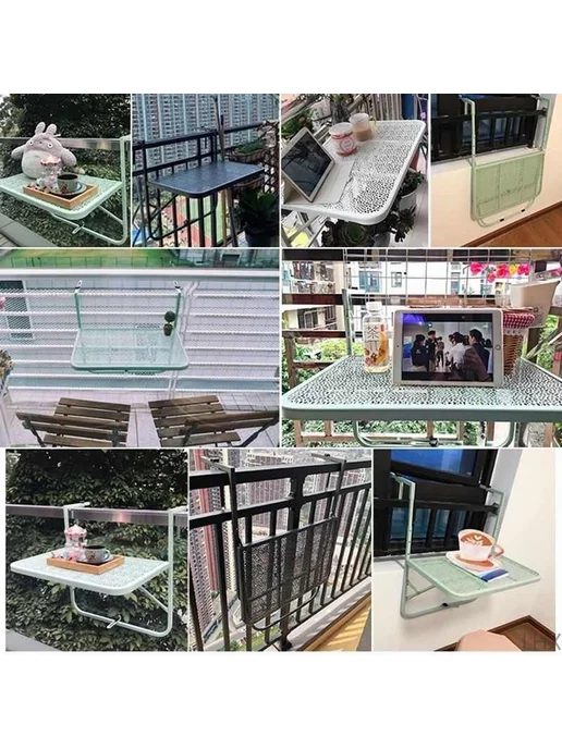 Складной стол садовый 60х40х63 см металл черный, 60x40x63 см, фото 4