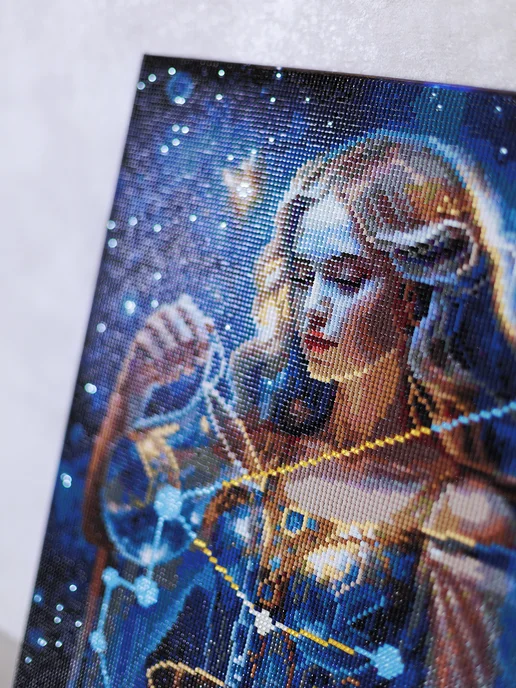CVL Алмазная мозаика "Знак зодиака Водолей" Светится в темноте, темный, фото 8