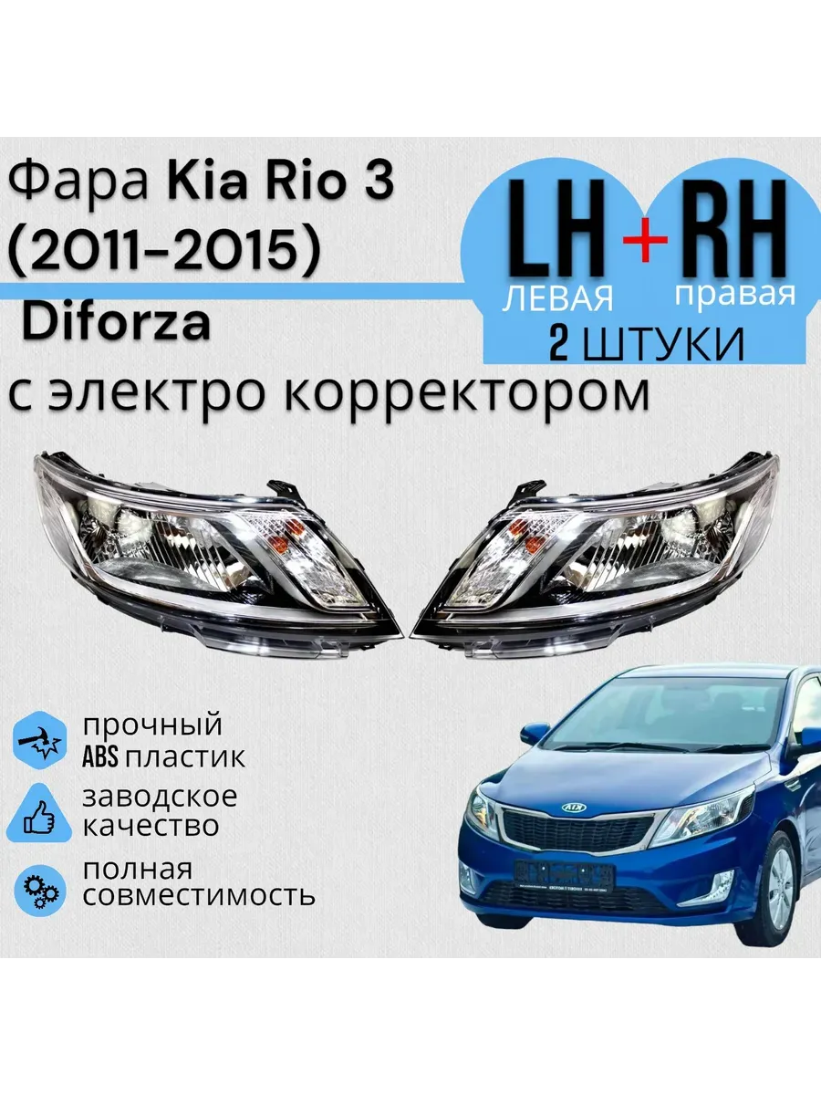 Комплект Фар Kia Rio 3 Киа Рио 2011-2015 QB LH+RH