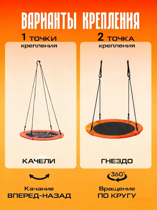 Подвесные качели 100 см до 150 кг VLAKEN, 150 кг, фото 7