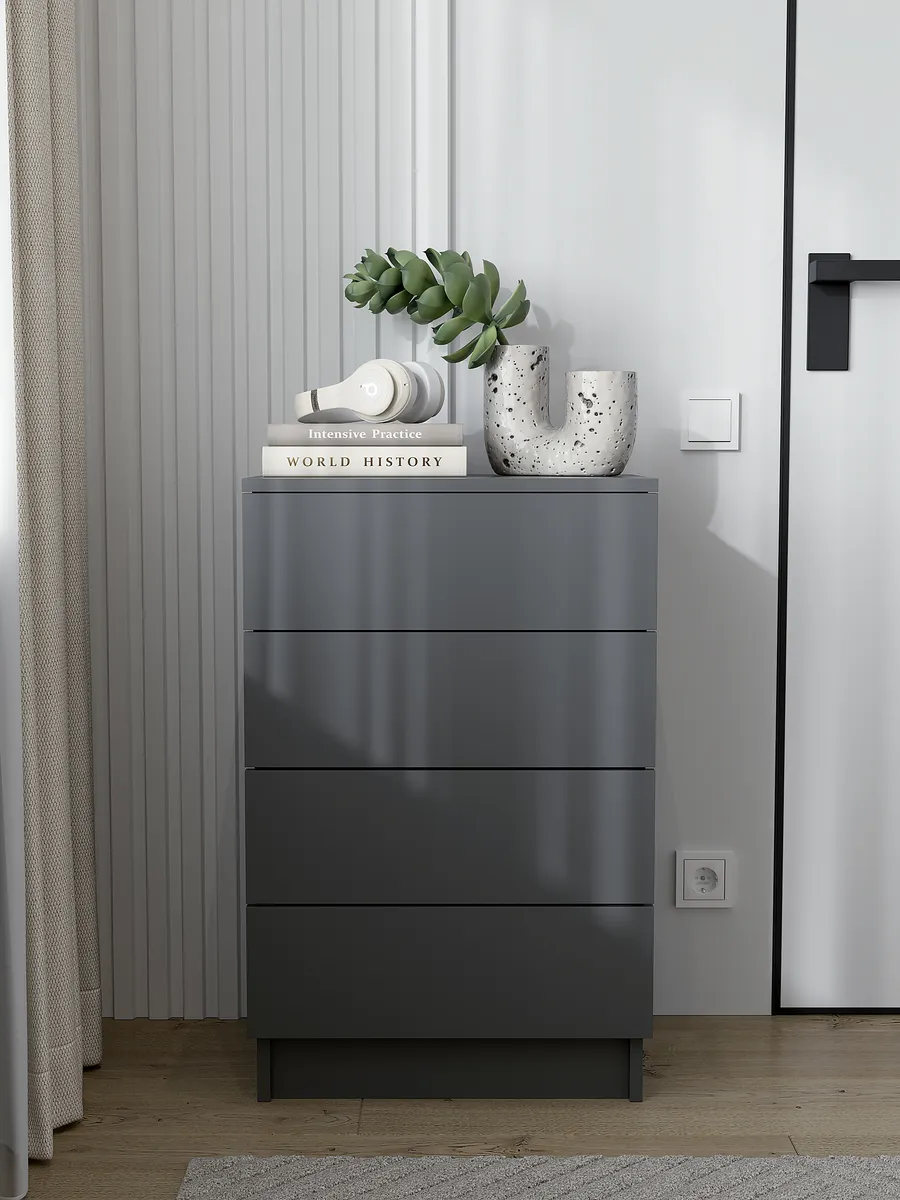 "Нео" Комод 500 - 4 ящ. (Серый графит)