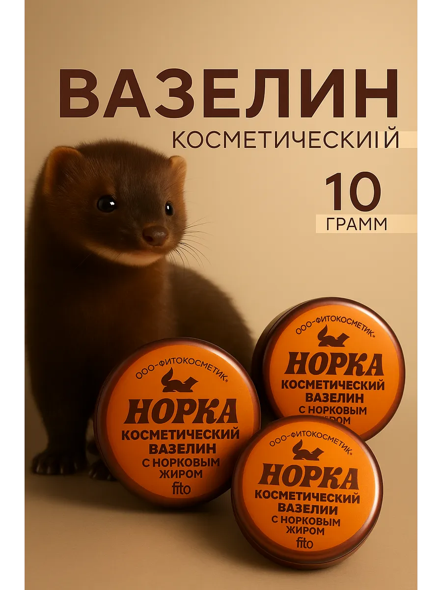 Вазелин косметический Норка набор 3 шт