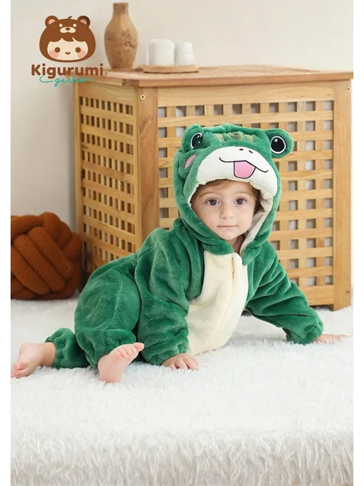 KigiRu Кигуруми Лягушка для детский костюм пижама, зеленый, фото 4