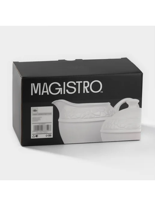 Magistro Набор сахарница 300 мл и молочник 300 мл, фарфор, 300 мл, 300 мл, фото 6