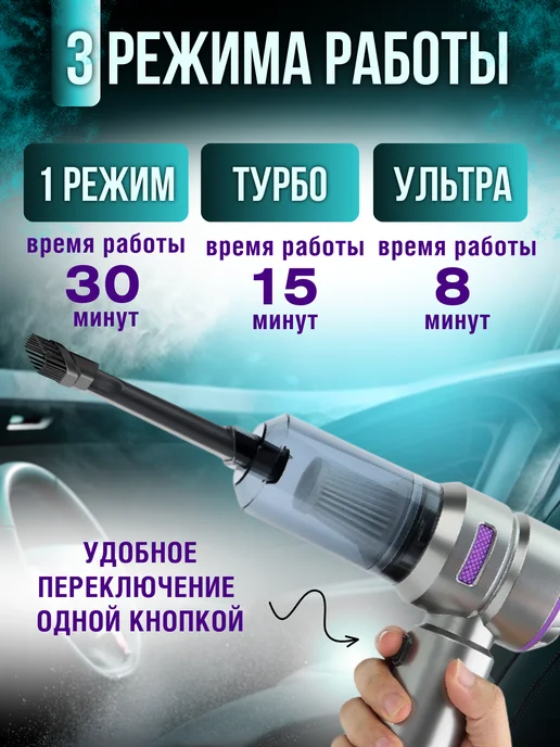 BlackRuver Автомобильный пылесос беспроводной, серый, фото 5