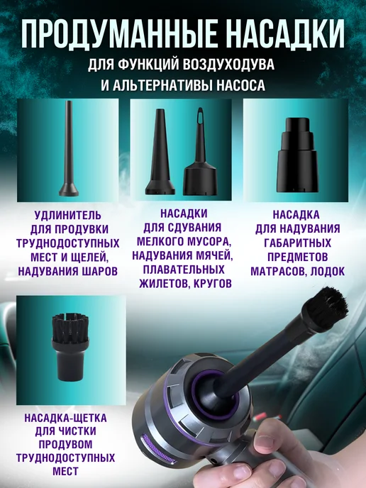 BlackRuver Автомобильный пылесос беспроводной, серый, фото 8