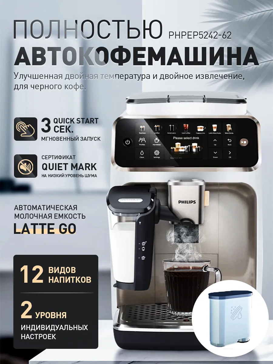 PHILIPS Полностью автоматическая кофемашина мощность 1400 Вт