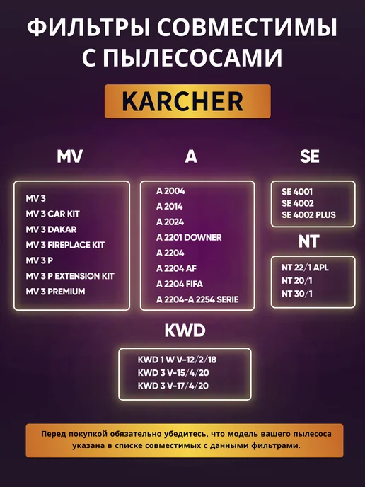 Karcher Фильтр для пылесоса WD3, WD2 plus, MV3 SE, белый, фото 4