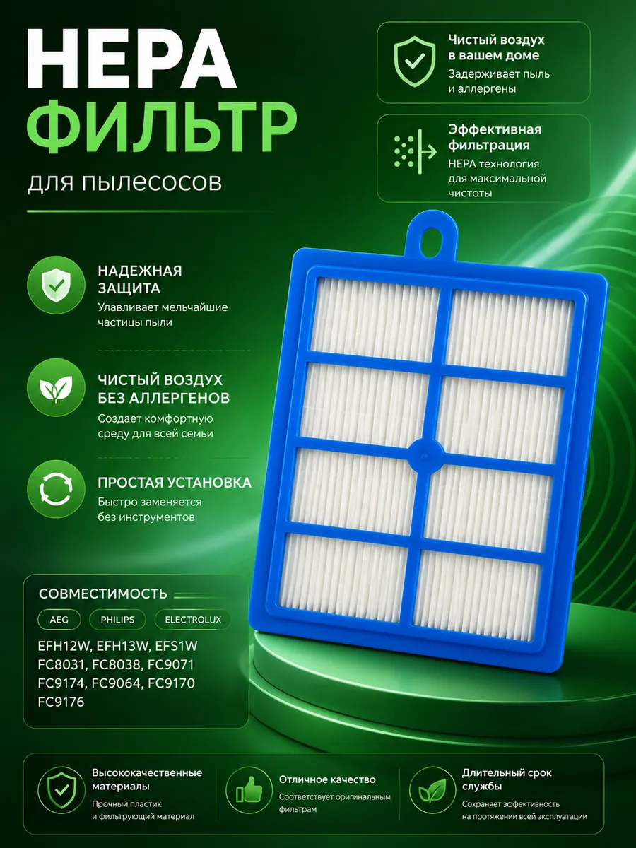 Фильтр для пылесоса Philips FC8038 01 многоразовый MPVC-FC80