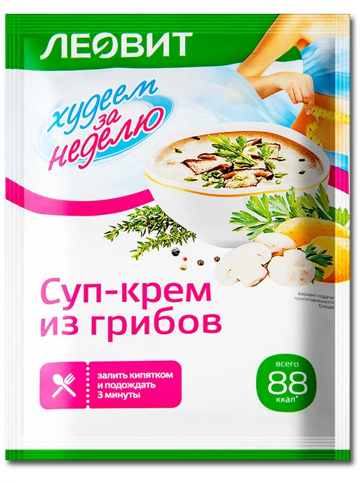 ЛЕОВИТ Суп для похудения «Грибной» 88 ккал, в пакетиках, 20 г, 20 г, фото 2