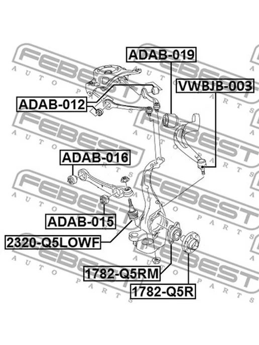FEBEST пыльник нижн шаровой audi a4 (08-15), q5 vwbjb-003, вариант, фото 2