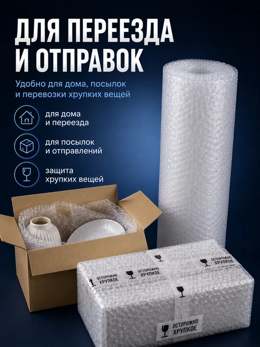 Пупырчатая пленка для упаковки трехслойная 40 см х 5 м, вариант, фото 3