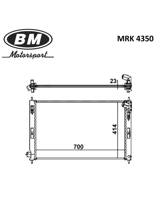 Радиатор охлаждения двигателя, M A BM MRK4350 MITSUBISHI LAN, вариант, фото 2