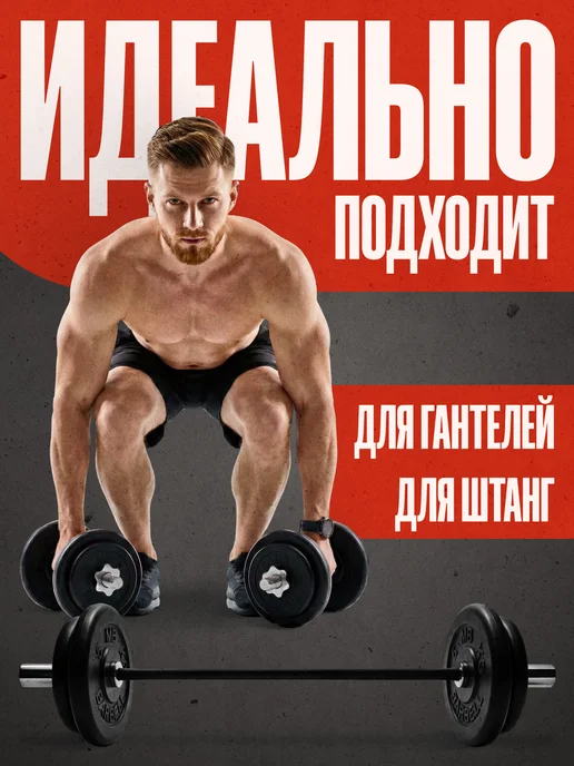 Mbbarbell Блины для штанги 31 мм 25 кг, металлическая втулка, 25 кг, фото 4