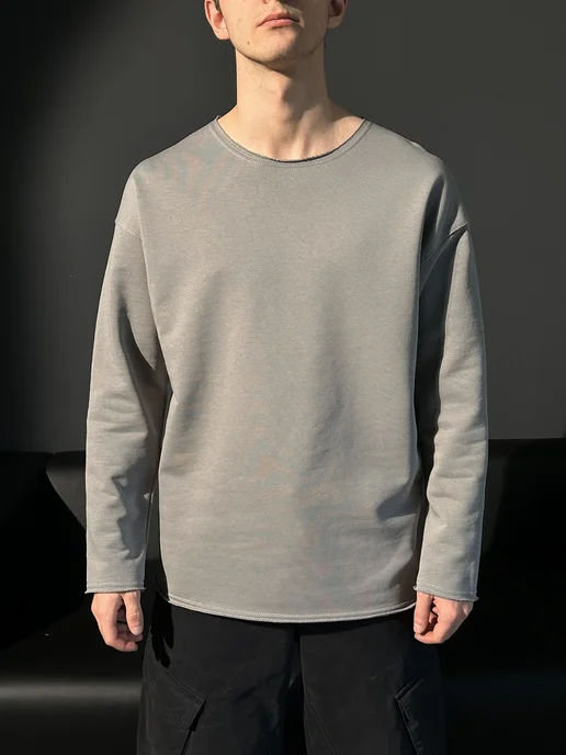 Tim Design Лонгслив оверсайз, серый