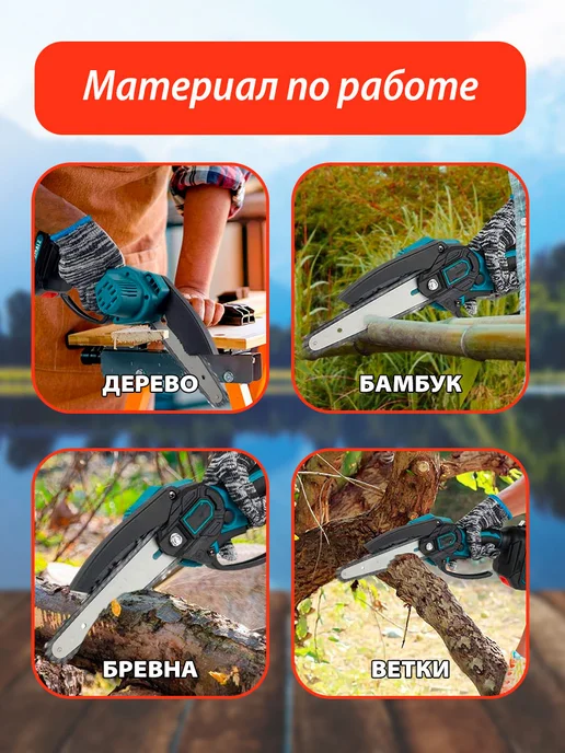 TORGMAX Пила аккумуляторная садовая мини, синий, фото 3