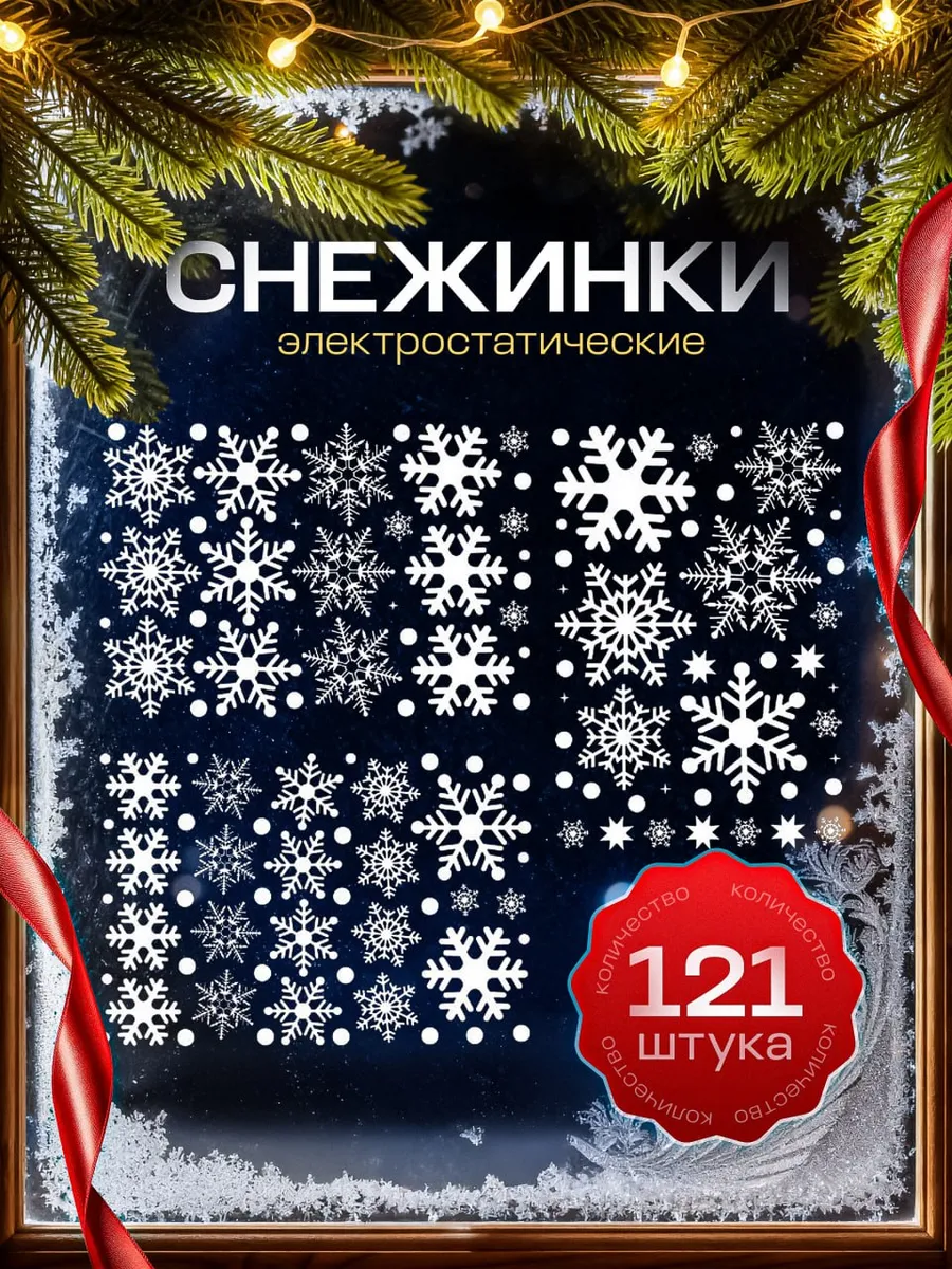 Новогодние наклейки на окна