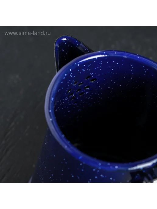 SKYPHOS Кофейник эмалированный 800 мл "Синий мрамор" 14×11,5×18 см, 14x11.5x18 см, 800 мл, фото 3