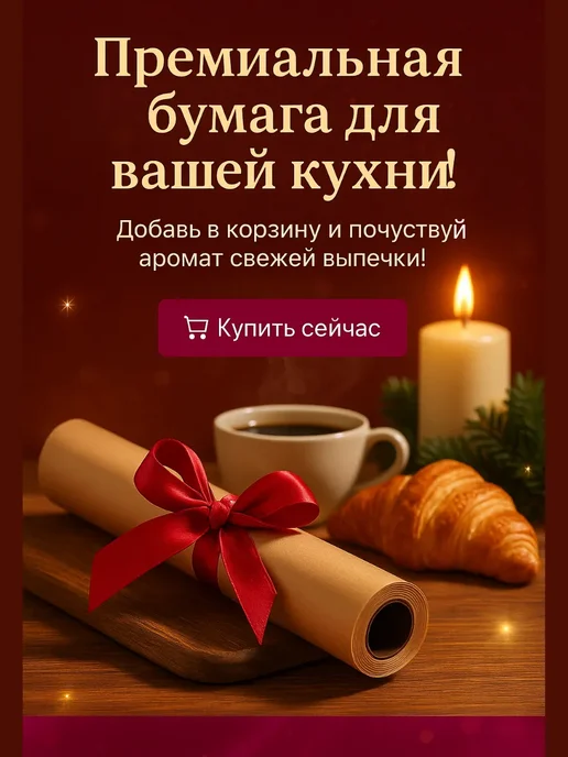 НАС3 Бумага для выпечки силиконизированная в рулонах 38см х 50м, 50 м, фото 7