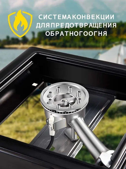 vivacity Портативная туристическая керамическая газовая плитка, черный, фото 2