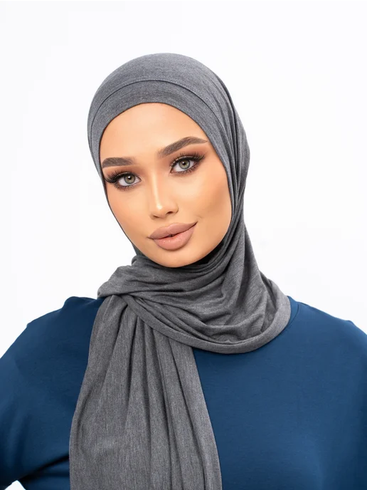 FITRA Хиджаб готовый платок Шейла, серый, фото 6