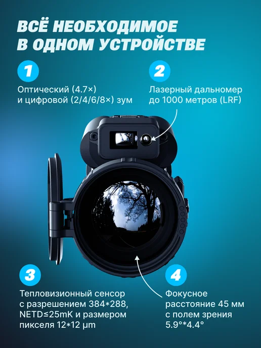 Atak Тепловизионный прицел ET23-45LRF Pro, лазерный дальномер, лазерный дальномер, фото 2